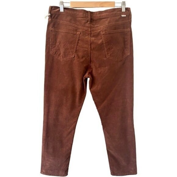 ANTHROPOLOGIE MOTHER The Mid Rise Dazzler Corduroy Pants Monks Robe Brown NEW - Picture 4 of 13